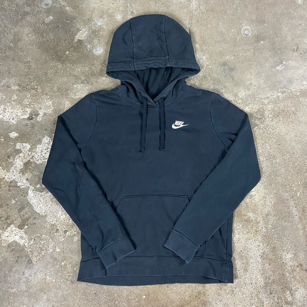 Nike Sweatshirt Size Small Black Pullover Drawstring Hoodie Casual Swoosh Logo